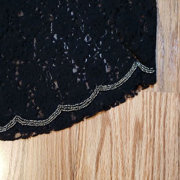 Gorgeous Embellished Stretch Black Lace, sz small - Picture 3 of 6